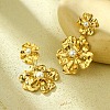 304 Stainless Steel Flower Dangle Stud Earrings for Women EJEW-U023-04G-01-1