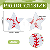 20Pcs Star with Baseball Pattern Computerized Embroidery Cloth Iron on/Sew on Patches PATC-BC0001-27-2