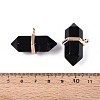 Natural Obsidian Double Terminal Pointed Pendants G-N345-09J-3
