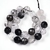 Natural Tourmalinated Quartz Beads Strands G-S345-8mm-30-3