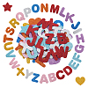 8 Sets 8 Colors Initial Letter EVA Plastic Self-Adhesive Foam Stickers DIY-SP0002-68-1