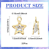 20Pcs Alloy Clear Cubic Zirconia Charms FIND-YW0008-27-2