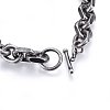 304 Stainless Steel Cable Chain Necklaces NJEW-H493-18AS-3