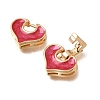 Heart Brass Enamel Fold Over Clasps KK-CBAA3D5-861G-2