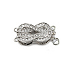Brass Micro Pave Clear Cubic Zirconia Box Clasps X-KK-E084-28P-1