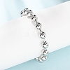 Brass Ball Link Chain Bracelets for Women BJEW-H640-02B-P-2