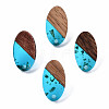 Transparent Resin & Walnut Wood Stud Earring Findings MAK-N032-005A-F01-1