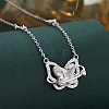 Brass & Alloy Pave Clear Cubic Zirconia Pendant Necklaces WG9D488-01-2