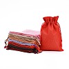 Polyester Imitation Burlap Packing Pouches Drawstring Bags ABAG-R004-18x13cm-M1-2
