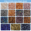 150g 15 Style Glass Bugle Beads SEED-PH0002-20-4