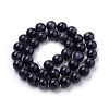 Synthetic Blue Goldstone Beads Strands X-G-S259-41-6mm-2
