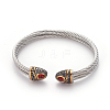 304 Stainless Steel Cuff Bangles BJEW-L642-03-2