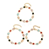 304 Stainless Steel Square Link Bracelets for Woman BJEW-S157-09G-4