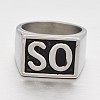Personalized Retro Men's 316 Stainless Steel Wide Band Finger Rings RJEW-J066-28-19mm-1