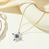 Glass Seed Beads Beaded Star Pendant Necklaces NJEW-MZ00088-01-1