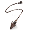 Brass Dowsing Pendulum Big Pointed Cone Pendants KK-H491-05R-1