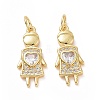 Brass Micro Pave Cubic Zirconia Pendants ZIRC-F134-03G-2