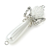 Acrylic Imitation Pearl & Glass Angel Connector Charms PALLOY-MZ00288-3