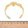 Flower Brass Enamel Cuff Bangles for Women BJEW-A173-06G-5