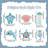 6Pcs 6 Styles Ocean Theme Seed Beads Cloth Patches PATC-WR0001-17-2