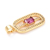 Real 18K Gold Plated Brass Micro Pave Cubic Zirconia Pendants ZIRC-L100-083G-03-4