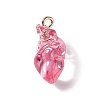 Transparent Resin Pendants RESI-E028-01G-06-1