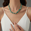 Nuggets Synthetic Turquoise Beaded Necklace for Women GU1557-2