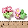 Flower Theme Opaque Resin Decoden Cabochons RESI-C044-02-3