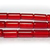 Red Transparent Glass Tube Beads Strands X-GST11-1