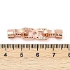 Brass Micro Pave Clear Cubic Zirconia Fold Over Clasps KK-H202-20RG-3