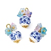 Printed Handmade Porcelain Beads Pendants PALLOY-JF05907-02-1