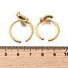 Brass with Cubic Zirconia Cuff Rings RJEW-Q018-01G-3