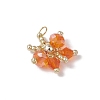 Glass Seed Beaded Butterfly Pendants PALLOY-MZ00562-4