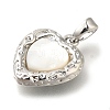 Brass Pave Natural White Shell Pendants KK-K388-78P-2