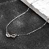 Anti-Tarnish Rhodium Plated 925 Sterling Silver Cable Chain Necklaces NJEW-N0048-46-18-1