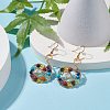 Natural & Synthetic Mixed Gemstone Braided Vortex Dangle Earrings EJEW-JE04906-03-3