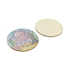 DIY Marine Animal Theme Diamond Painting Round Wood Cup Mat Kits DIY-H163-06-4