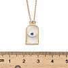 Arch with Evil Eye Brass Enamel Pendant Necklaces NJEW-H051-02G-5