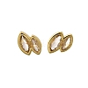 Horse Eye Brass Micro Pave Clear Cubic Zirconia Stud Earrings EJEW-R018-09G-4