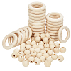 Round/Ring Unfinished Wood Beads PH-WOOD-G003-02-1