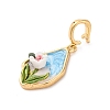 Brass Enamel Pendants KK-S502-03G-2