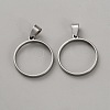 Stainless Steel Open Back Bezel Pendant Cabochon Settings STAS-WH0033-58P-1