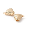 Brass Heart Box Clasps KK-U052-29G-2