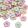 2 Bags Printed Wooden Buttons BUTT-GF0004-13-1