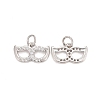 Rack Plating Brass Cubic Zirconia Pendants ZIRC-C031-01P-2
