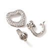 Brass Micro Pave Clear Cubic Zirconia Fold Over Clasps KK-D259-02B-P-2