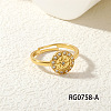 Brass Micro Pave Clear Cubic Zirconia Cuff Open Rings FS-WG9AEF2-01-1