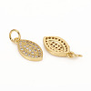 Brass Micro Pave Cubic Zirconia Charms ZIRC-L096-08G-2