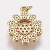 Brass Micro Pave Cubic Zirconia Charms ZIRC-E147-34G-2