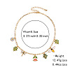 Spring Zinc Alloy Enamel Bees Flower Multi Pendant Necklaces for Women WG62852-01-2